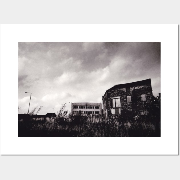 Waste ground and derelict building in Burslem, Stoke on Trent, UK - 1996 Wall Art by richflintphoto